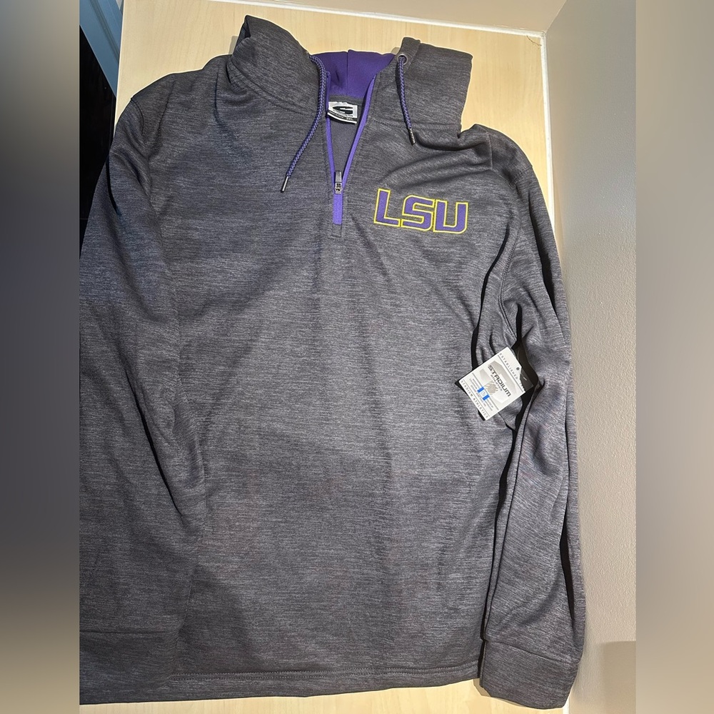 Stadium Athletics LSU Quarter Zip Hoodie 3XL Brand New Grey